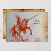 Invitation CHEVALIER FLORENTINE SUR PARchemin HORSEBACK (Devant / Derrière)