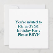 Invitation Chevalier médiéval (Dos)