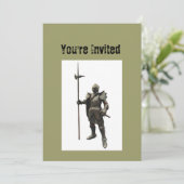 Invitation Chevalier médiéval de la renaissance Vintage (Debout devant)