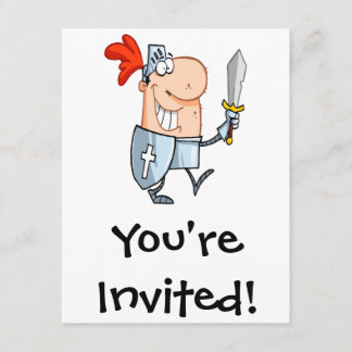 Invitation chevalier moche en armure brillante avec dessin an