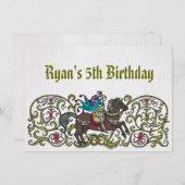 Invitation Chevalier Vintage (Devant / Derrière)