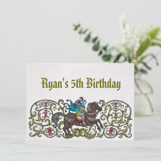 Invitation Chevalier Vintage (Debout devant)