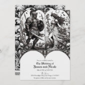 Invitation Chevalier vintage & Belle Mariage Maiden (Devant / Derrière)