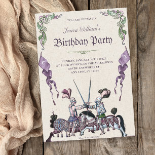 Invitation Chevaliers anniversaire médiéval