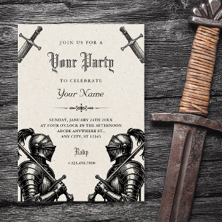 Invitation Chevaliers médiévaux