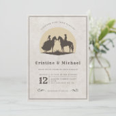 Invitation chevaliers silhouette Cowboy mariage (Debout devant)