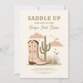 Invitation Chevauche Wild Western Cactus Girl  (Devant)