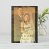 Invitation Chevauchement Ombré Orange Jaune Photo Réception U (Debout devant)