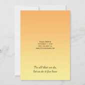 Invitation Chevauchement Ombré Orange Jaune Photo Réception U (Dos)