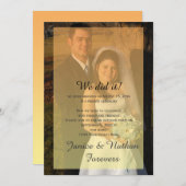 Invitation Chevauchement Ombré Orange Jaune Photo Réception U (Devant / Derrière)