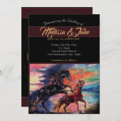 Invitation Chevaux à l'aquarelle romantique Endless Sky  (Devant / Derrière)