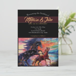 Invitation Chevaux à l'aquarelle romantique Endless Sky