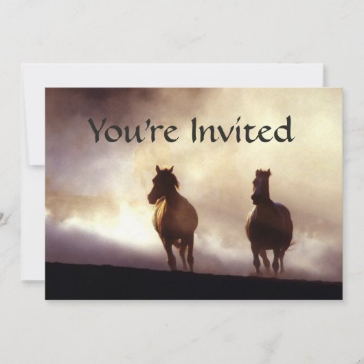 Invitation Chevaux à l'invitation de colline (Devant)