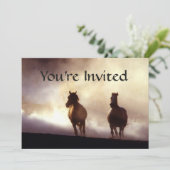 Invitation Chevaux à l'invitation de colline (Debout devant)