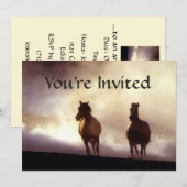 Invitation Chevaux à l'invitation de colline (Devant / Derrière)
