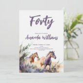 Invitation Chevaux aquarelle quarantième anniversaire (Debout devant)