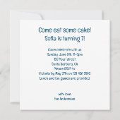 Invitation Chevaux célébrant l'anniversaire avec gâteau et ca (Dos)