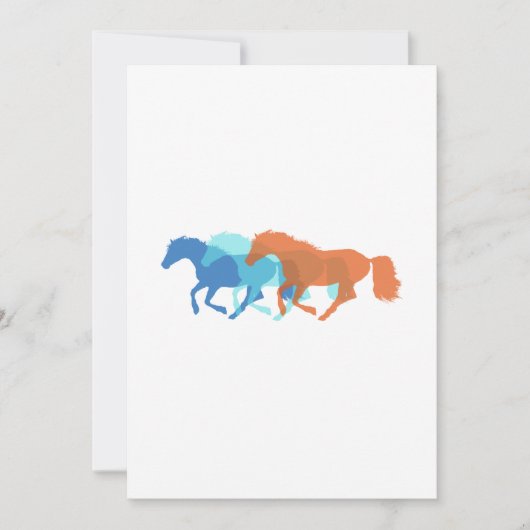 Invitation Chevaux colorés qui courent (Devant)