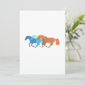 Invitation Chevaux colorés qui courent (Debout devant)