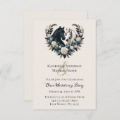 Invitation Chevaux de mariage campagnard en amour (Devant / Derrière)