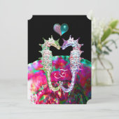 INVITATION CHEVAUX DE MER DANS AMOUREUX DAMASK PLAGE MARIAGE (Debout devant)