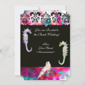 INVITATION CHEVAUX DE MER DANS AMOUREUX DAMASK PLAGE MARIAGE (Dos)