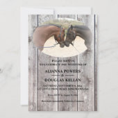 Invitation Chevaux de pays Gris Barnboard Mariage (Devant)