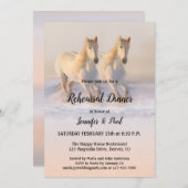 Invitation Chevaux d'hiver dans la répétition de neige Dîner  (Devant / Derrière)