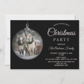 Invitation Chevaux et Rustic Wood Fête de Noël (Devant)