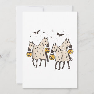 Invitation Chevaux fantômes mignons Halloween Trick or Treat 