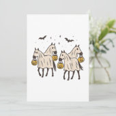 Invitation Chevaux fantômes mignons Halloween Trick ou Treat (Debout devant)