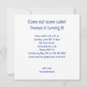 Invitation Chevaux fêtant l'anniversaire avec gâteau et casqu (Dos)