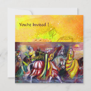 Invitation CHEVAUX, MUSIQUE DANS LA NUIT, étincelles jaunes
