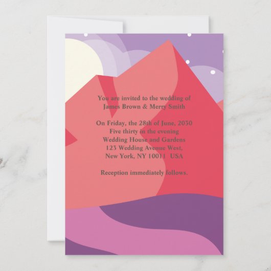 Invitation Chevaux VTT Voyage Lune blanche Mariage (Dos)