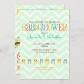 Invitation Chevêche-bébé jumeaux - Révélation de genre / inco (Devant / Derrière)