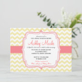 Invitation Cheveron jaune et rose (Debout devant)