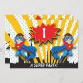 Invitation Cheveux Brown de garçons de l'anniversaire | de (Devant / Derrière)