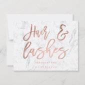 Invitation Cheveux de certificat-cadeau coups de rose en marb (Devant)