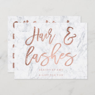 Invitation Cheveux de certificat-cadeau coups de rose en marb