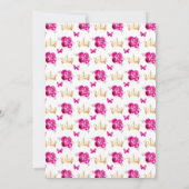 Invitation Cheveux rose chaud Sweet sixteen princesse  (Dos)