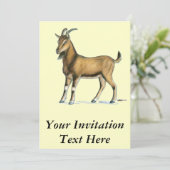 Invitation Chèvre :Brun (Debout devant)