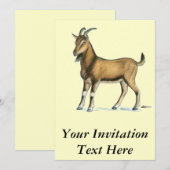 Invitation Chèvre :Brun (Devant / Derrière)