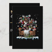 Invitation Chèvre de Noël sur l'arbre Santa amateur de chèvre (Devant / Derrière)