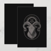 Invitation Chèvre diable Pentagramme Baphomet Satan Occulte S (Devant / Derrière)