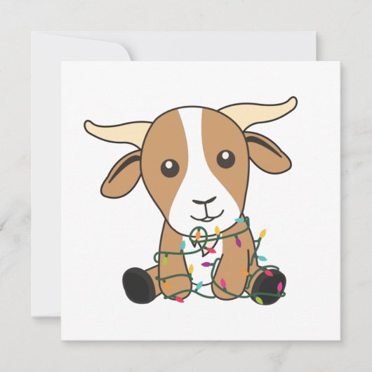 Invitation Chèvre Noël Chèvres Animaux d'hiver (Devant)