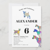 Invitation Chèvre Thème 6ème anniversaire (Devant)