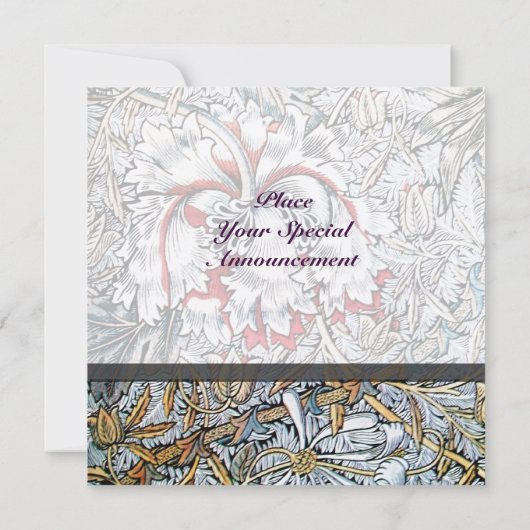 Invitation CHÈVREFEUILLE Rouge Rubis Monogramme Métallisé (Dos)