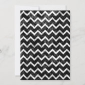 Invitation Chevron Bar Mitzvah noir et blanc Motif Grunge (Dos)