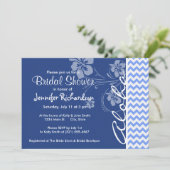 Invitation Chevron bleu ; Aloha (Debout devant)