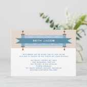 Invitation Chevron Blues Bar Mitzvah (Debout devant)